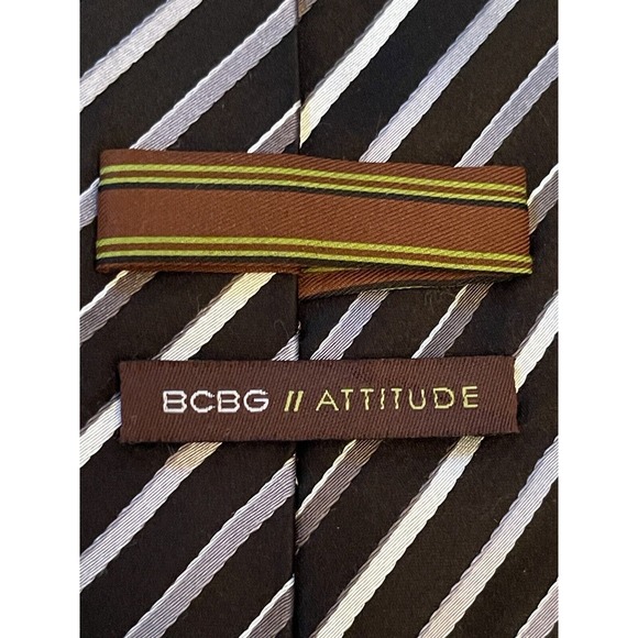 Bcbg Attitude Black Hand Made 100% Imported Silk Men’s Neck Tie Made In China - Picture 8 of 9